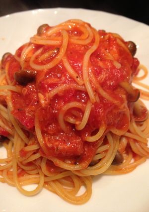 ツナとしめじのトマトパスタ-レシピのメイン写真
