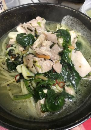 鶏肉とほうれん草のバジリコスープパスタ-レシピのメイン写真