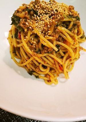 そぼろキムチピリ辛パスタ-レシピのメイン写真