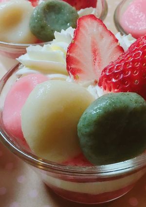 ひな祭り 豆乳と苺のシマシマゼリー-レシピのメイン写真