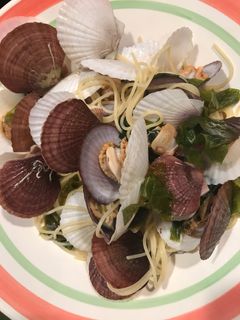 帆立稚貝と若布のパスタ-レシピのメイン写真