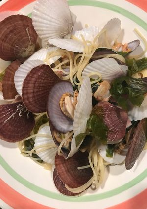 帆立稚貝と若布のパスタ-レシピのメイン写真