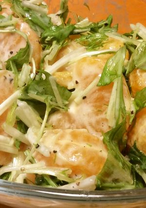 水菜とみかんのヨーグルトサラダ-レシピのメイン写真
