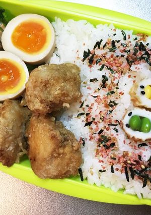旦那弁当49♥からあげ弁当！ひよこ入りw-レシピのメイン写真