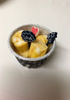 運動会お弁当にサイコロ卵焼きカップ入り-レシピのメイン写真