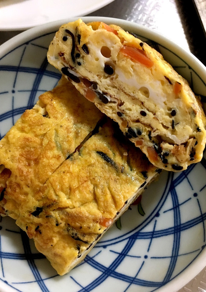 茶碗蒸し風味◎ひじき煮入り卵焼き-レシピのメイン写真
