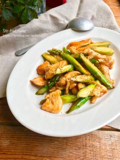 鶏むね肉とアスパラのオイスター炒め-レシピのメイン写真