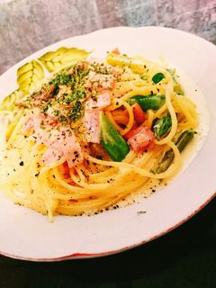 アスパラとハムのクリームパスタ-レシピのメイン写真