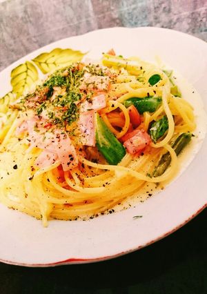 アスパラとハムのクリームパスタ-レシピのメイン写真