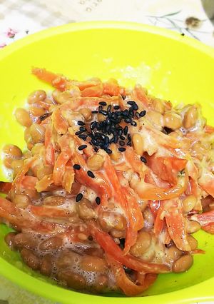 人参と納豆の胡麻味噌あえ-レシピのメイン写真