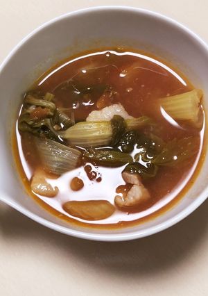 ニンニクたっぷり辛〜いトマトスープ-レシピのメイン写真