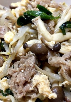 ご飯が進む♡時短★ニラ玉牛肉もやし-レシピのメイン写真