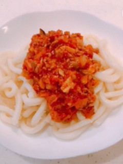 余ったミートソースで、ミートソースうどん-レシピのメイン写真