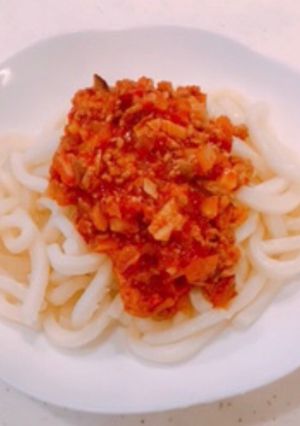 余ったミートソースで、ミートソースうどん-レシピのメイン写真