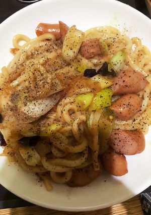 焼うどんペペロンチーノ風-レシピのメイン写真