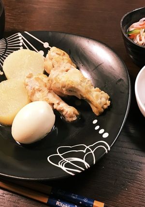 献立メモ*ˊᵕˋ)੭大根と鶏手羽元の煮物-レシピのメイン写真