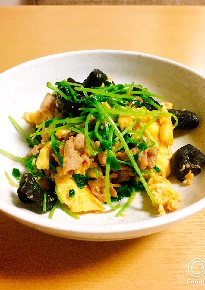 豆苗と豚肉のオイスター炒め-レシピのメイン写真