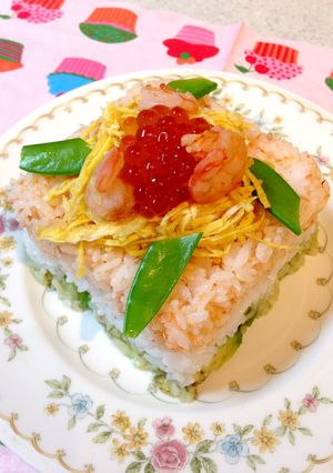 ひな祭りに。菱餅風ご飯ケーキ-レシピのメイン写真