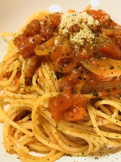 プチトマト&オニオンのトマトソースパスタ-レシピのメイン写真
