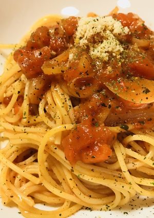 プチトマト＆オニオンのトマトソースパスタ-レシピのメイン写真