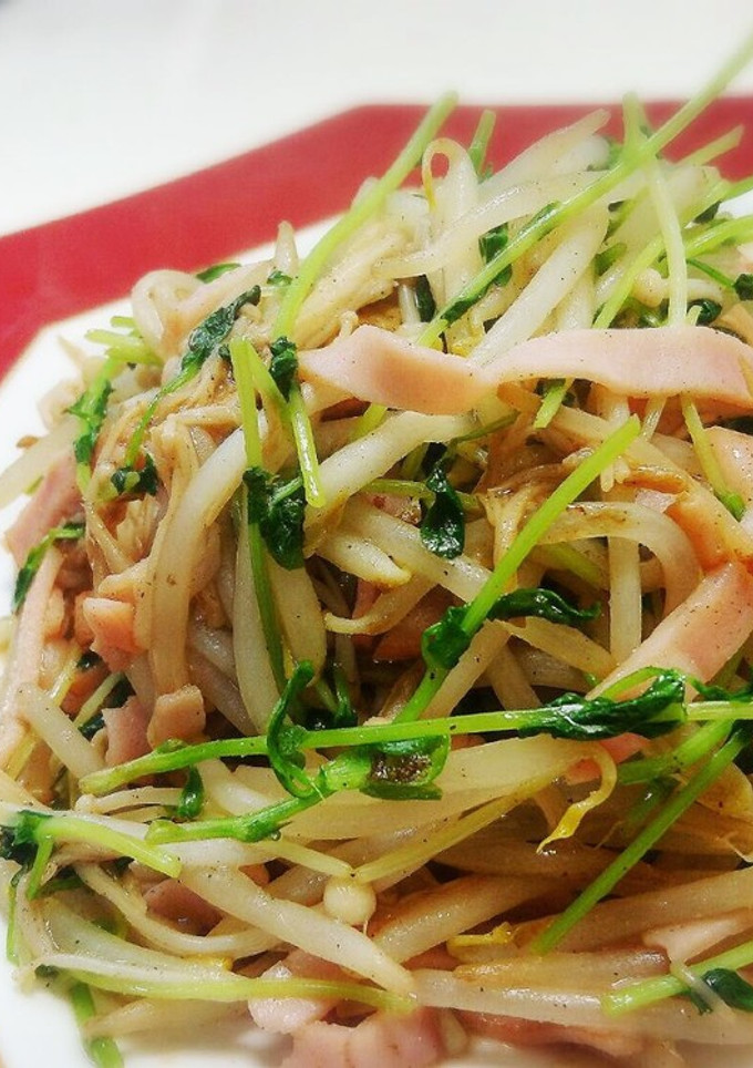 簡単節約【モヤシと豆苗のサッと炒め】-レシピのメイン写真