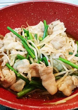 豚バラ肉とニンニクの芽ー炒めるだけ！-レシピのメイン写真