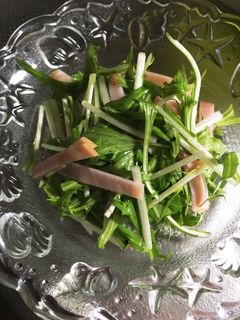 シャキシャキごま香る◎水菜とハムのナムル-レシピのメイン写真