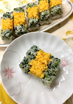 菜の花押し寿司☆ひな祭りに、花見弁当に！-レシピのメイン写真