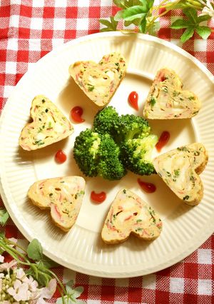 お弁当に♡ハートの卵焼きの作り方♡-レシピのメイン写真