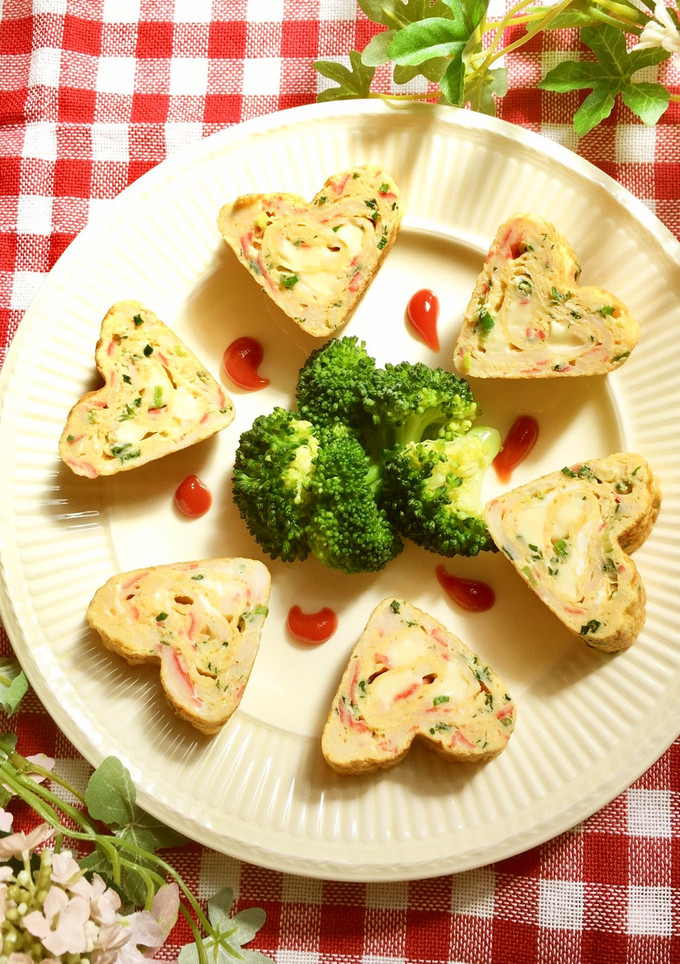 お弁当に♡ハートの卵焼きの作り方♡-レシピのメイン写真