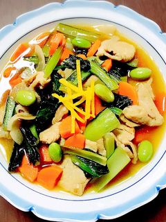 栄養満点!簡単!豚肉と野菜の柚子あんかけ-レシピのメイン写真