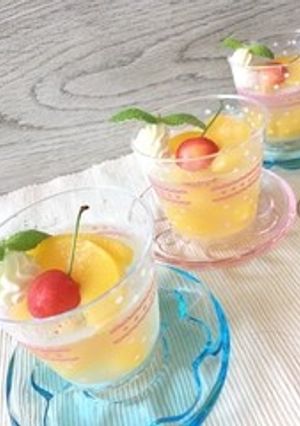 桃の缶詰でソーダゼリー-レシピのメイン写真