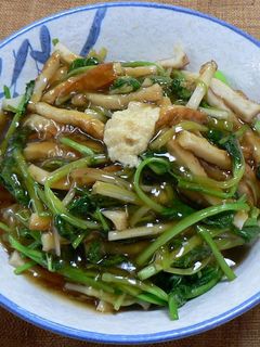 根三つ葉とちくわの生姜あんかけ丼-レシピのメイン写真