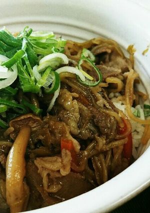カキ醤油の自家製割下で簡単牛丼-レシピのメイン写真