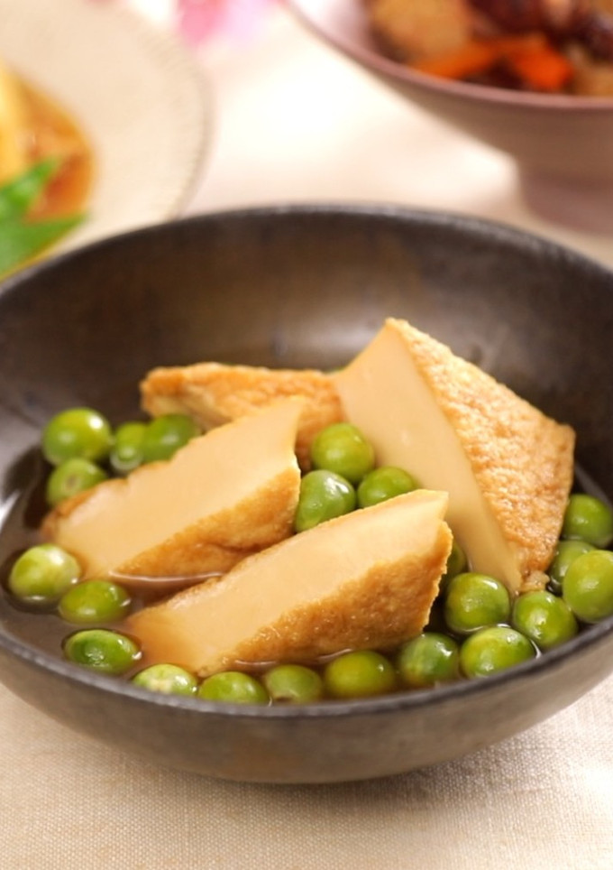 うすいえんどうと厚揚げの煮物-レシピのメイン写真
