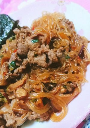 七月三十一日、簡単な牛肉チャプチェ-レシピのメイン写真