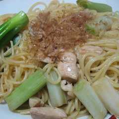 鶏肉と白ねぎの和風パスタ-レシピのメイン写真