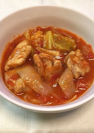 鶏肉とキャベツのトマト煮込み-レシピのメイン写真