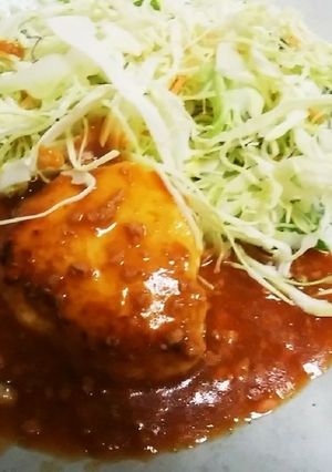 豆腐ハンバーグ麻婆ソースがけ-レシピのメイン写真