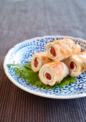 ［鶏ささみ 梅 大葉 巻き焼き＊お弁当］-レシピのメイン写真