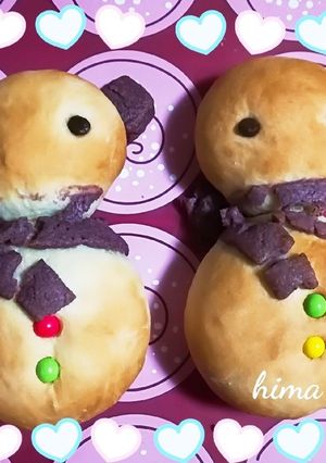 レンジ発酵で簡単☆「雪だるまパン」-レシピのメイン写真