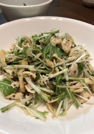 鶏ささみと水菜のマスタードサラダ-レシピのメイン写真