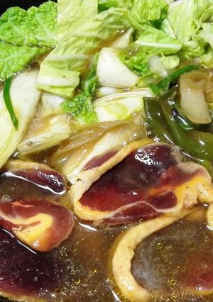 ワイルドな鴨肉で白ネギたっぷり鍋-レシピのメイン写真