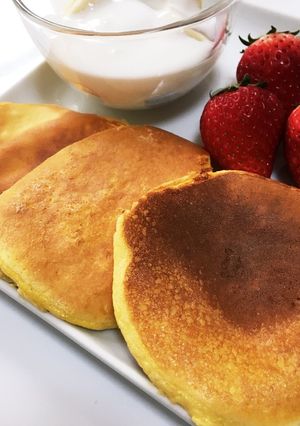 たまご1つで！プロテインパンケーキ-レシピのメイン写真
