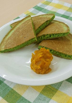 小松菜ホットケーキとカボチャディップ-レシピのメイン写真