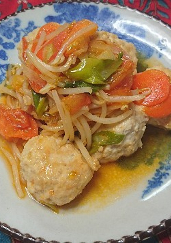あたた生だししょうゆで鶏団子のトマト炒め-レシピのメイン写真