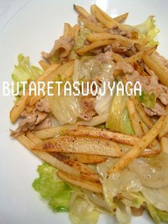 豚とレタスとおじゃが炒めもの-レシピのメイン写真