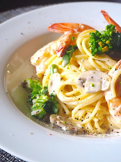 春色パスタ えび 菜の花 クリーム-レシピのメイン写真
