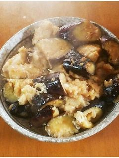 鶏もも肉と茄子の甘酢みぞれ炒め-レシピのメイン写真