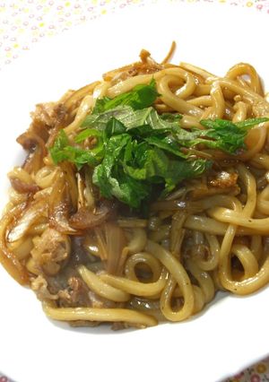 柚子香る♡なめ茸しょうゆ焼きうどん-レシピのメイン写真